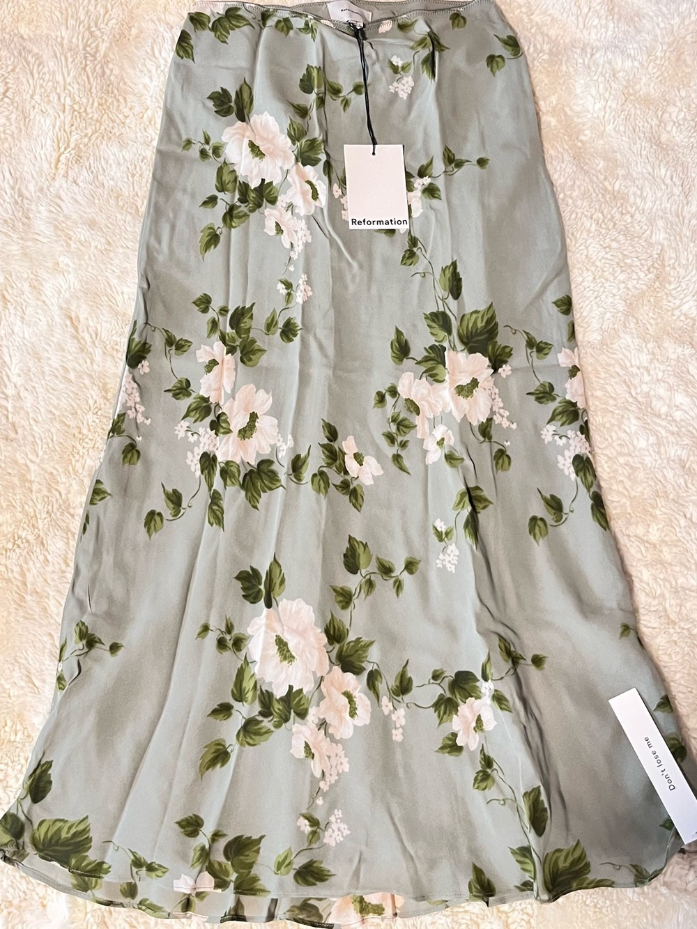 NEW NWT Reformation Layla Skirt Greenary